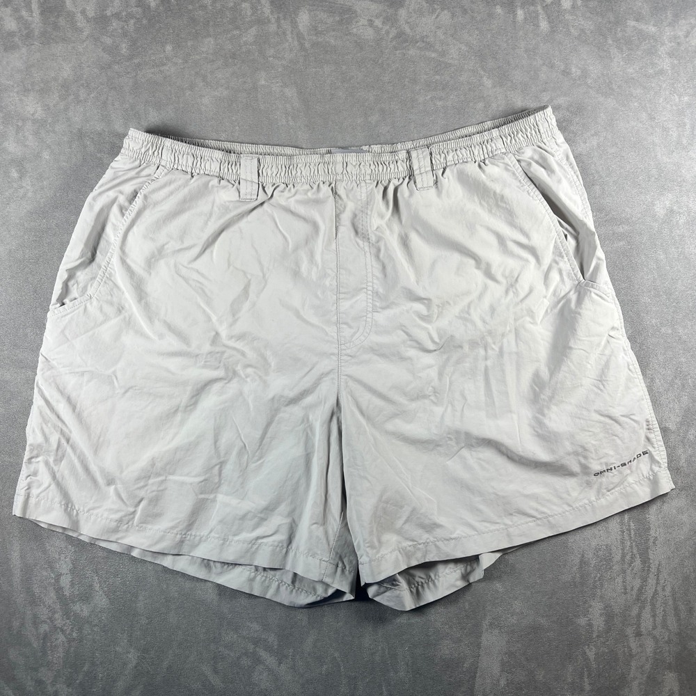 Columbia PFG Fishing Shorts Mens XL 6L Gray Omni-Shade XM4459 Nylon Mesh Lined